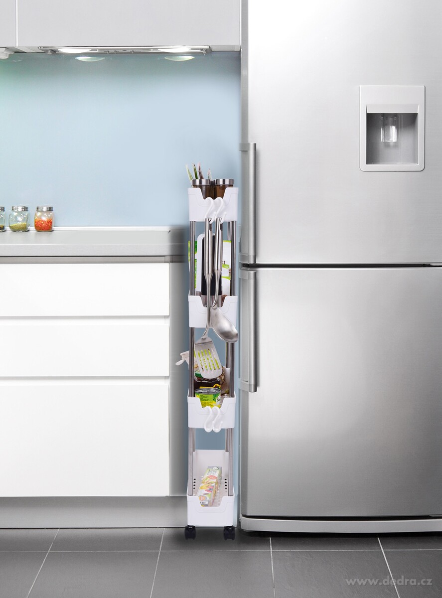 Pojízdný regál SLIM STEEL 12 cm do úzkých prostor – náhled 4 | Grand Móda