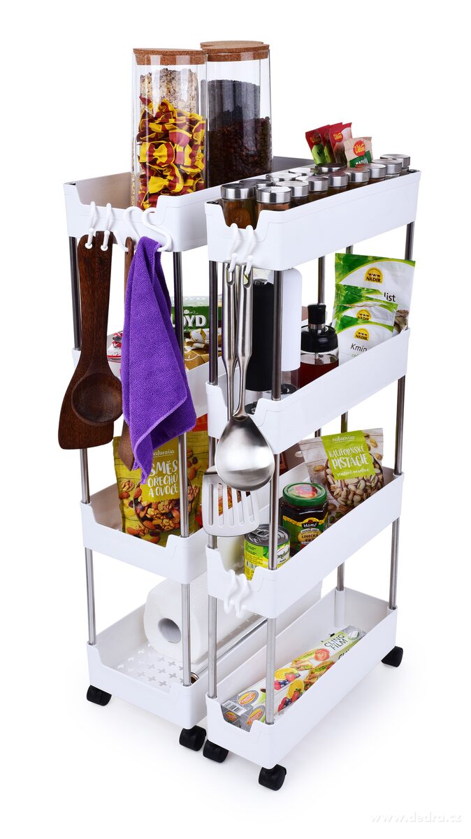 Pojízdný regál SLIM STEEL 12 cm do úzkých prostor – náhled 6 | Grand Móda