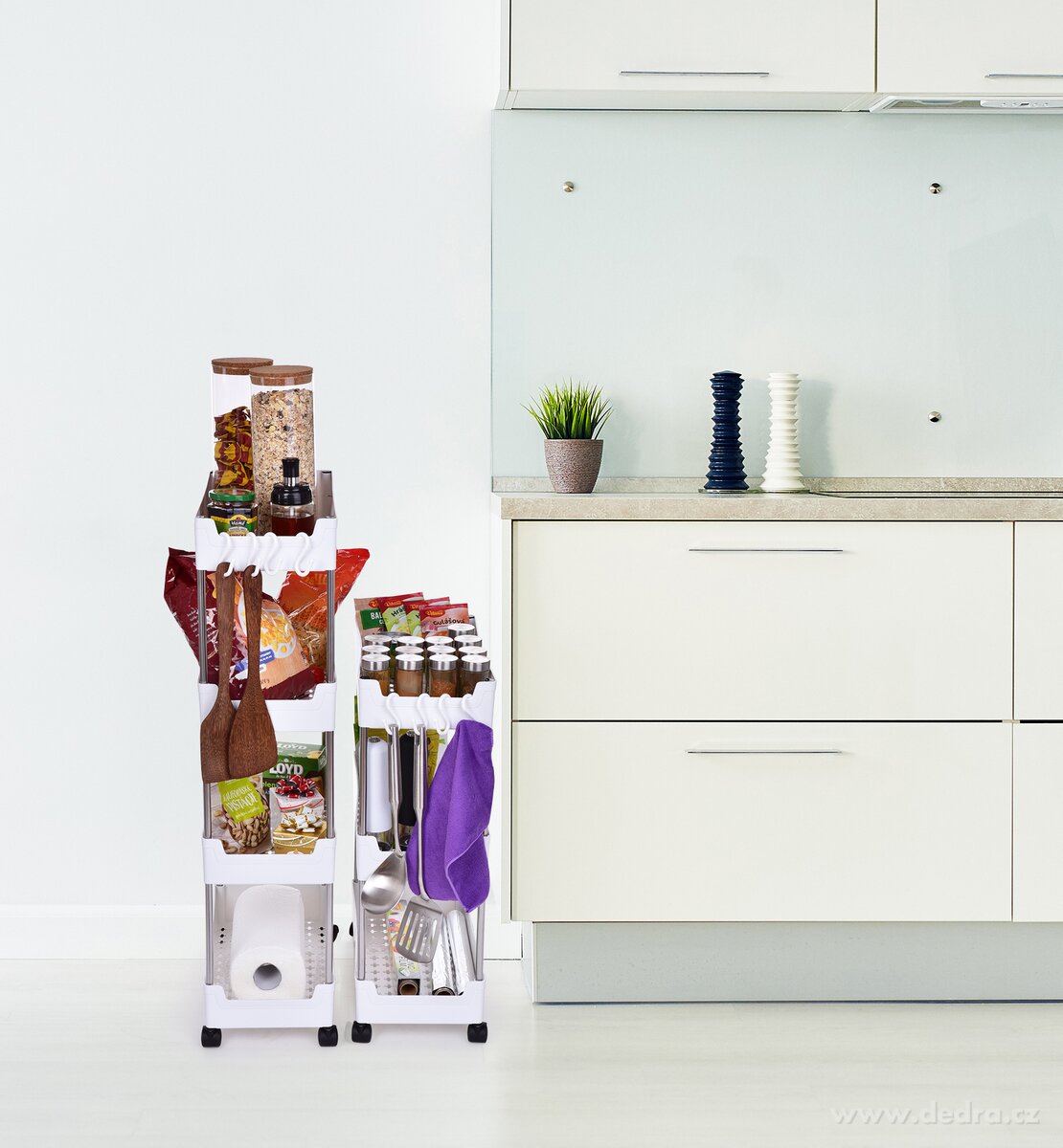 Pojízdný regál SLIM STEEL 21 cm do úzkých prostor – náhled 3 | Grand Móda