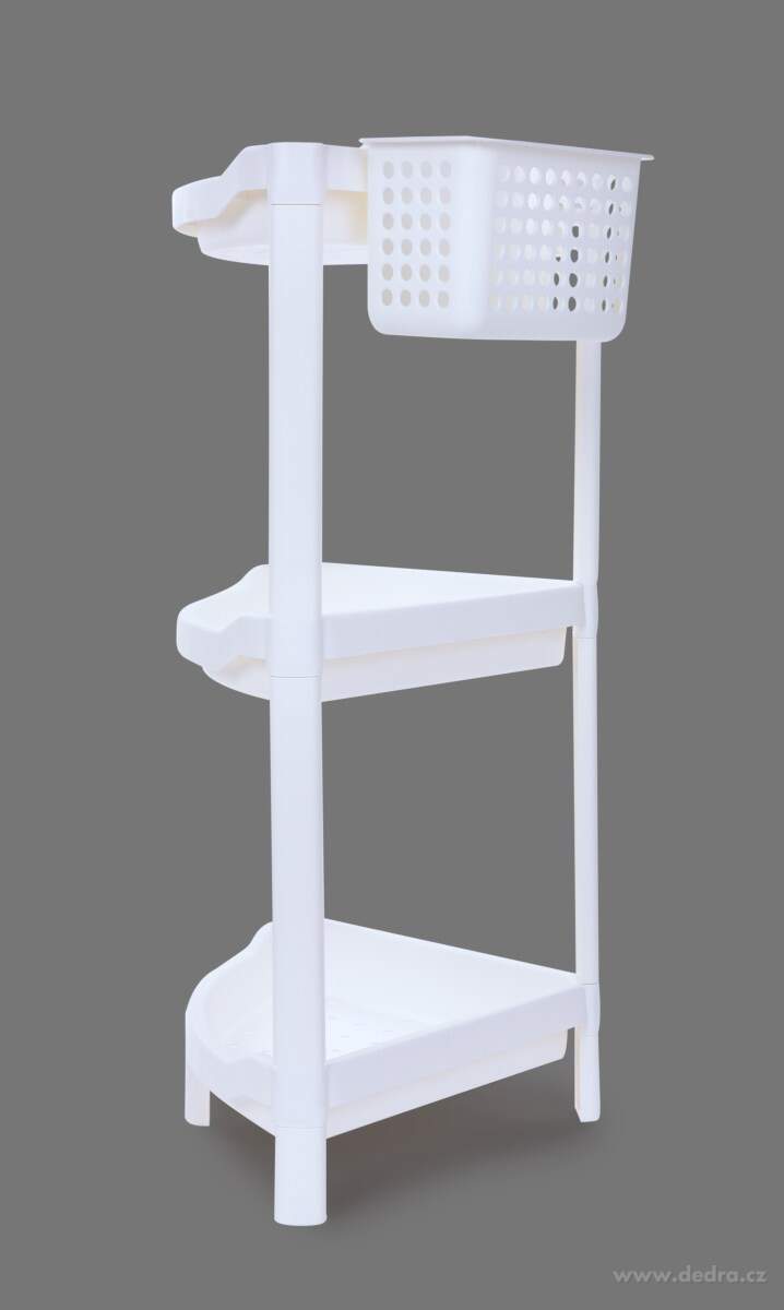 PERFOR, rohový regál 3patrový, plastový organizér s perforovanými policemi – náhled 2 | Grand Móda