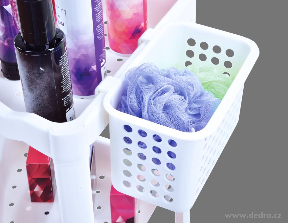 PERFOR, rohový regál 3patrový, plastový organizér s perforovanými policemi – náhled 6 | Grand Móda