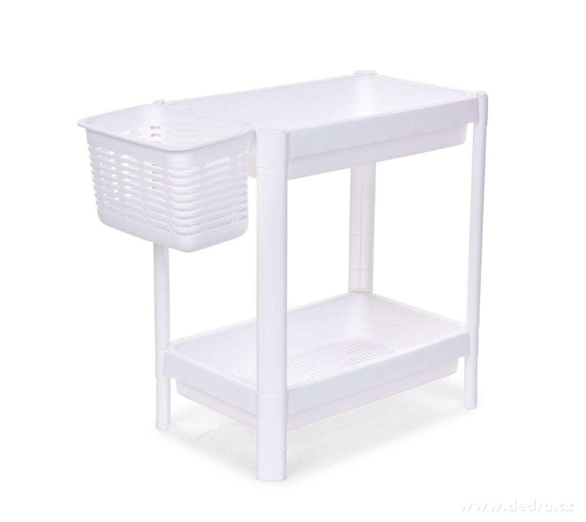PERFOR, Obdélníkový regál 2patrový 23 cm, Plastový patrový organizér s perforovanými policemi, výška 40 cm – náhled 2 | Grand Móda