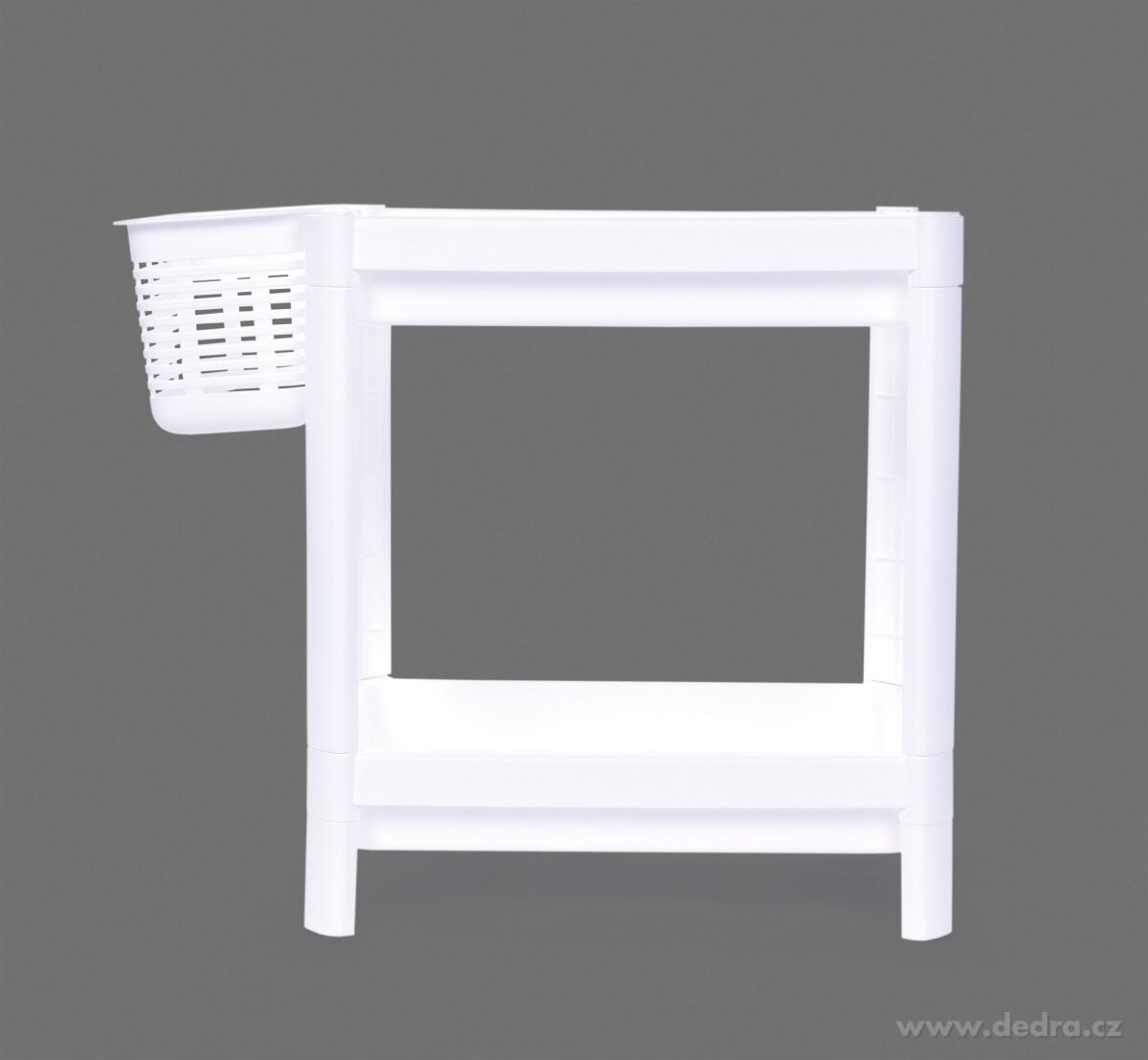 PERFOR, Obdélníkový regál 2patrový 23 cm, Plastový patrový organizér s perforovanými policemi, výška 40 cm – náhled 4 | Grand Móda