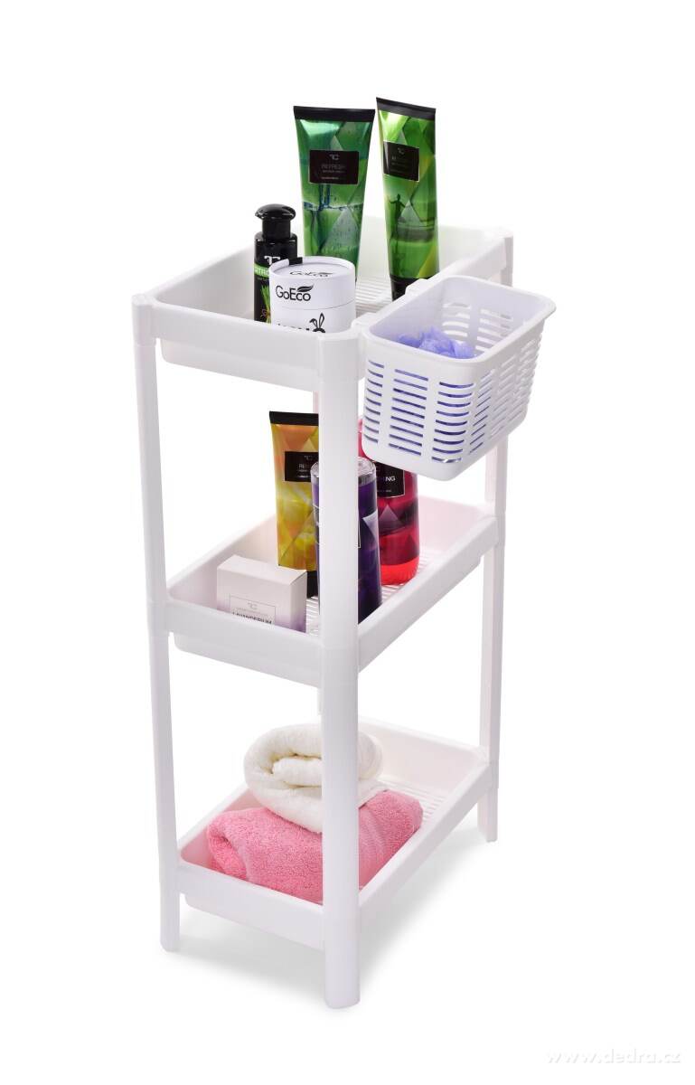 PERFOR, obdélníkový regál 3patrový 23 cm, plastový patrový organizér s perforovanými policemi, výška 70 cm – náhled 2 | Grand Móda