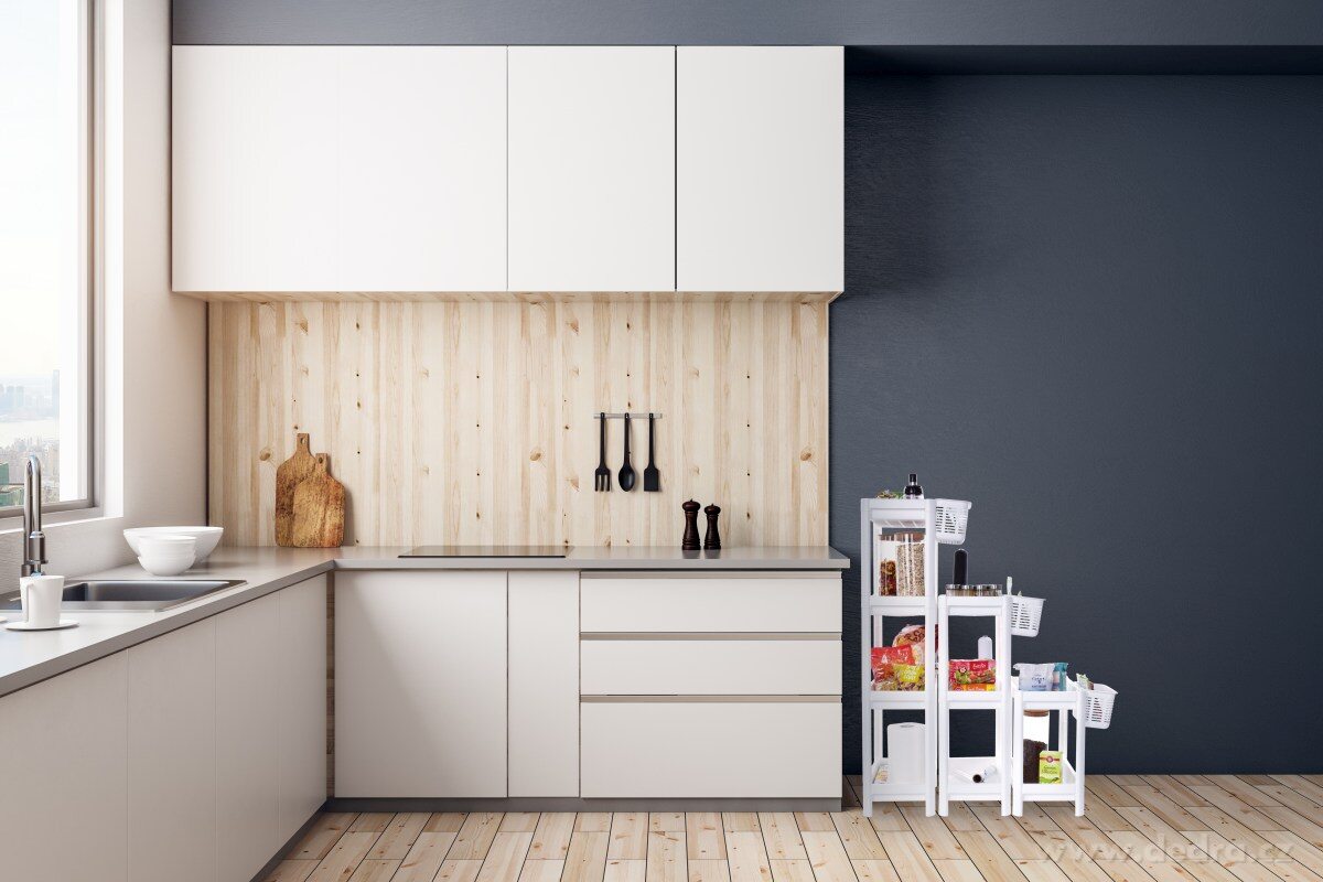 PERFOR, obdélníkový regál 3patrový 23 cm, plastový patrový organizér s perforovanými policemi, výška 70 cm – náhled 3 | Grand Móda