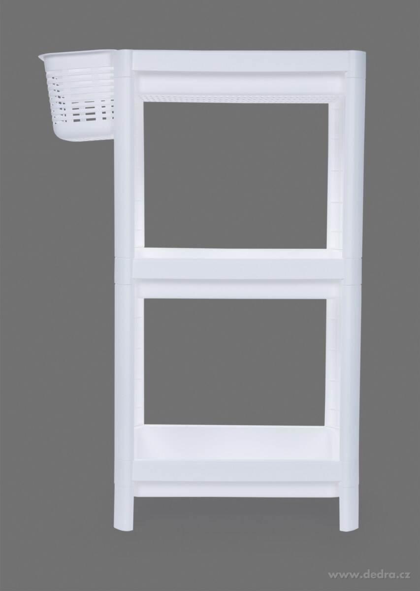 PERFOR, obdélníkový regál 3patrový 23 cm, plastový patrový organizér s perforovanými policemi, výška 70 cm – náhled 4 | Grand Móda