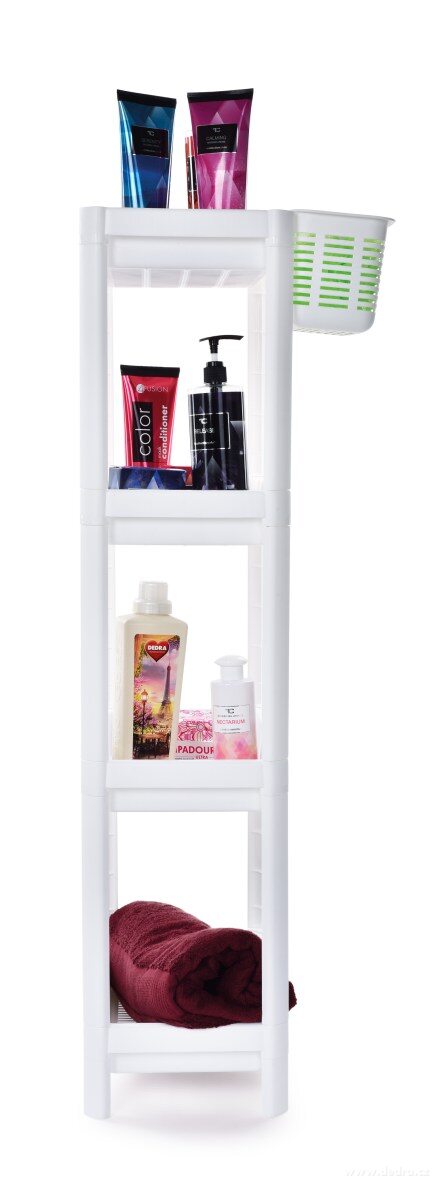 PERFOR, obdélníkový regál 4patrový 23 cm, plastový patrový organizér s perforovanými policemi, výška 100 cm – náhled 2 | Grand Móda