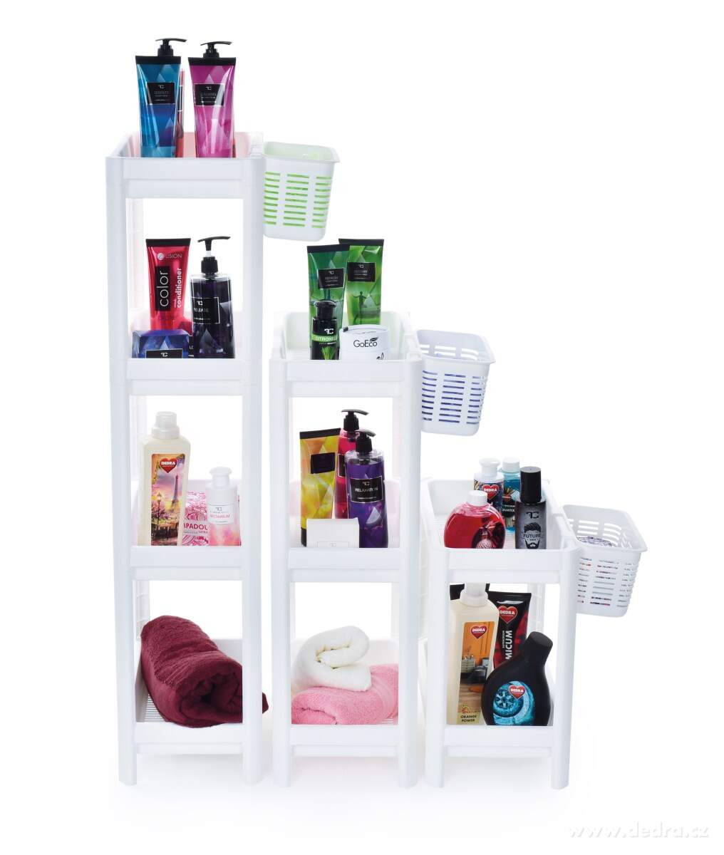 PERFOR, obdélníkový regál 4patrový 23 cm, plastový patrový organizér s perforovanými policemi, výška 100 cm – náhled 5 | Grand Móda