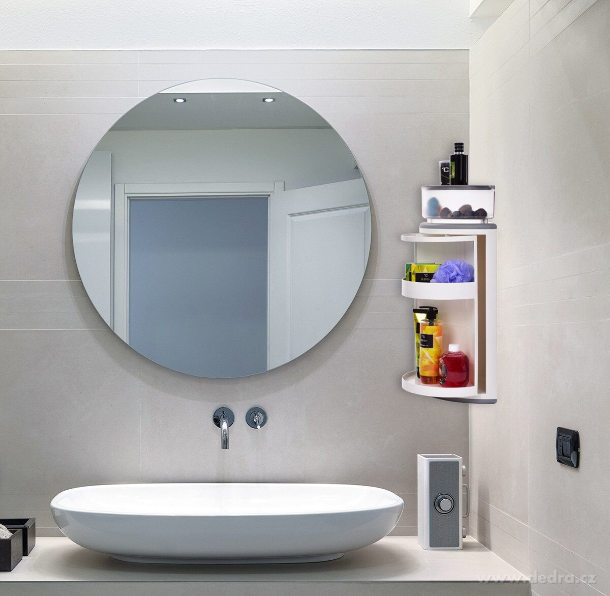 360° otočná uzavírací rohová police CARROUSEL s vrchní transparentní částí – náhled 3 | Grand Móda