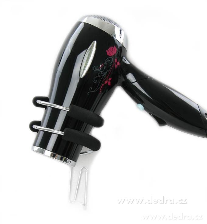 FÉNOCHŇAP, Kovový držák na fén, nástěnný úchyt se šroubky, Ø 6 cm | Vychytávky do koupelny | Grand Móda