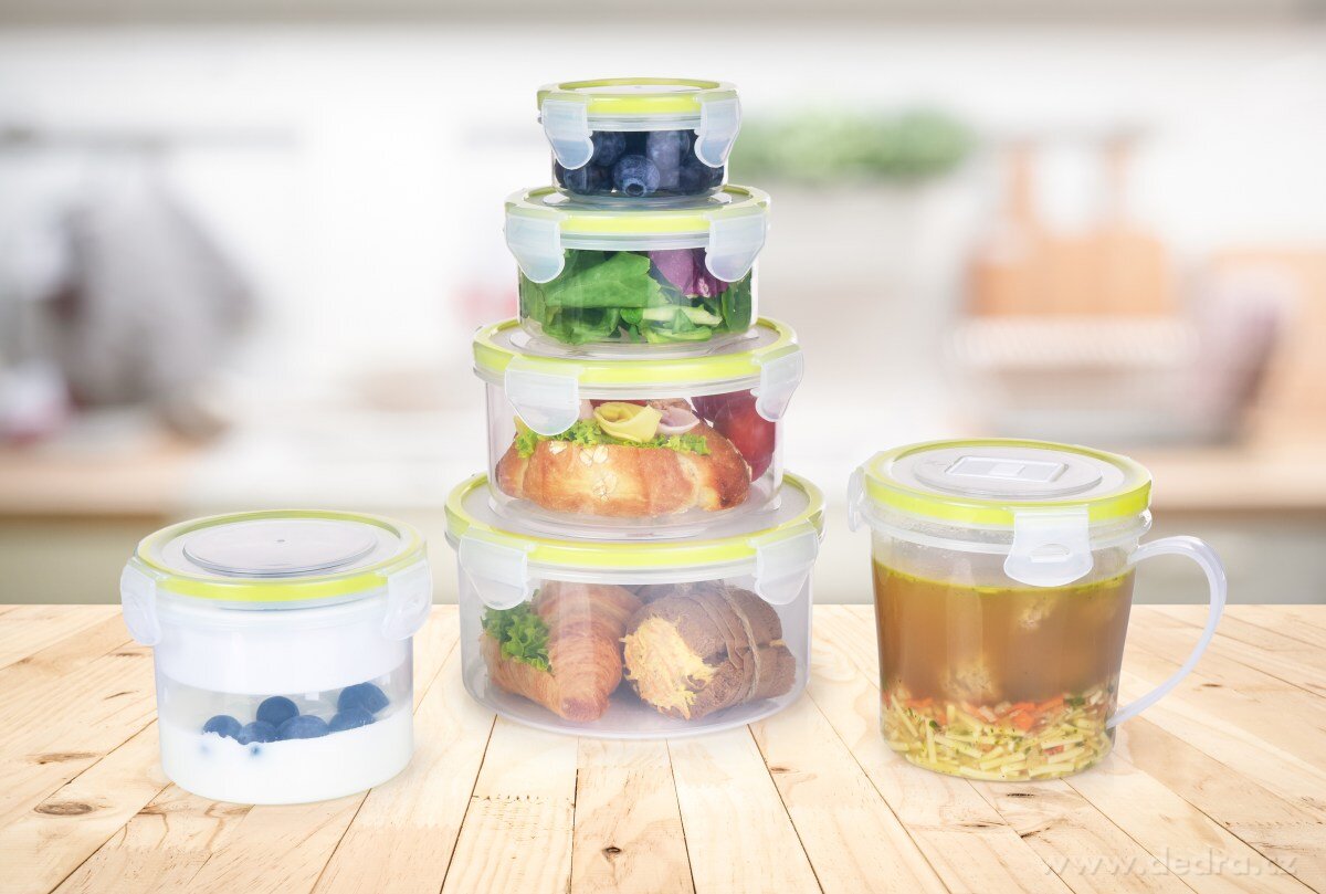 CVAK&CVAK, sada 4 hermetických dóz na potraviny se silikonovým těsněním, 100 + 290 + 600 + 1150 ml – náhled 3 | Grand Móda