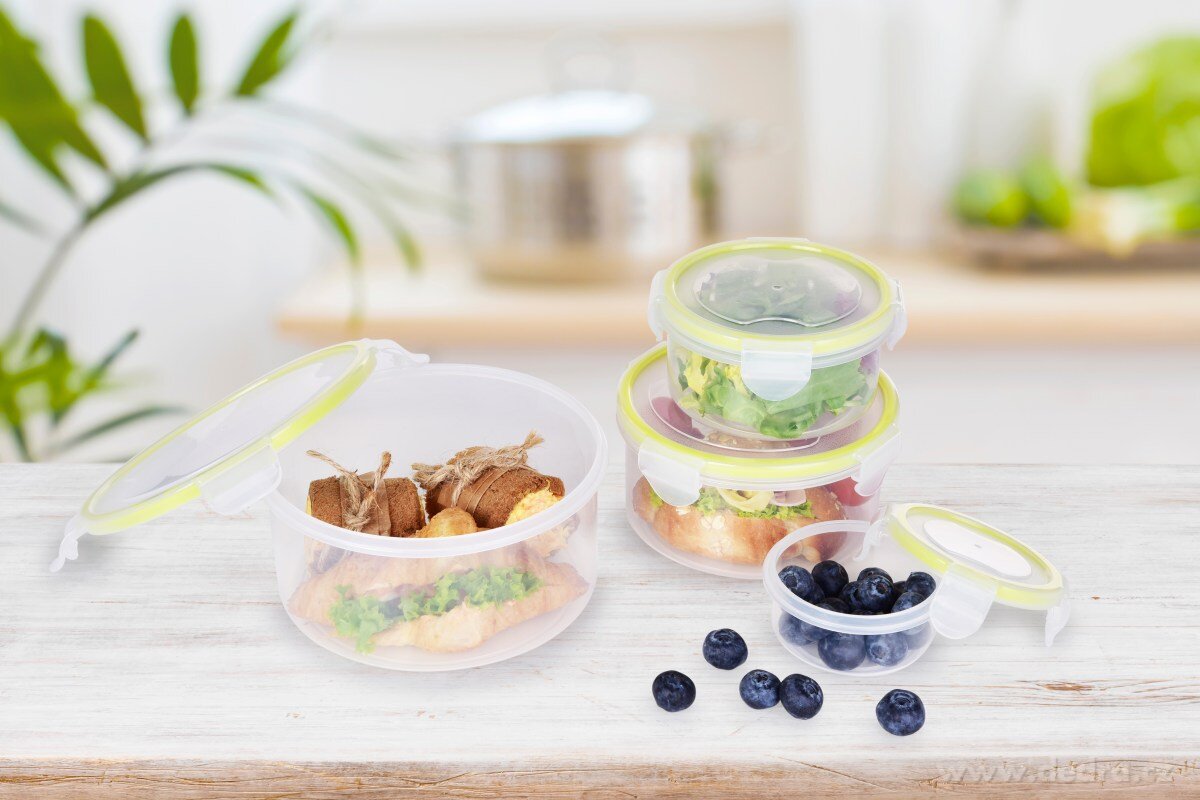 CVAK&CVAK, sada 4 hermetických dóz na potraviny se silikonovým těsněním, 100 + 290 + 600 + 1150 ml – náhled 4 | Grand Móda