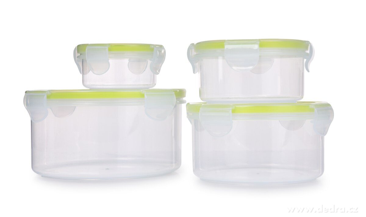 CVAK&CVAK, sada 4 hermetických dóz na potraviny se silikonovým těsněním, 100 + 290 + 600 + 1150 ml – náhled 5 | Grand Móda