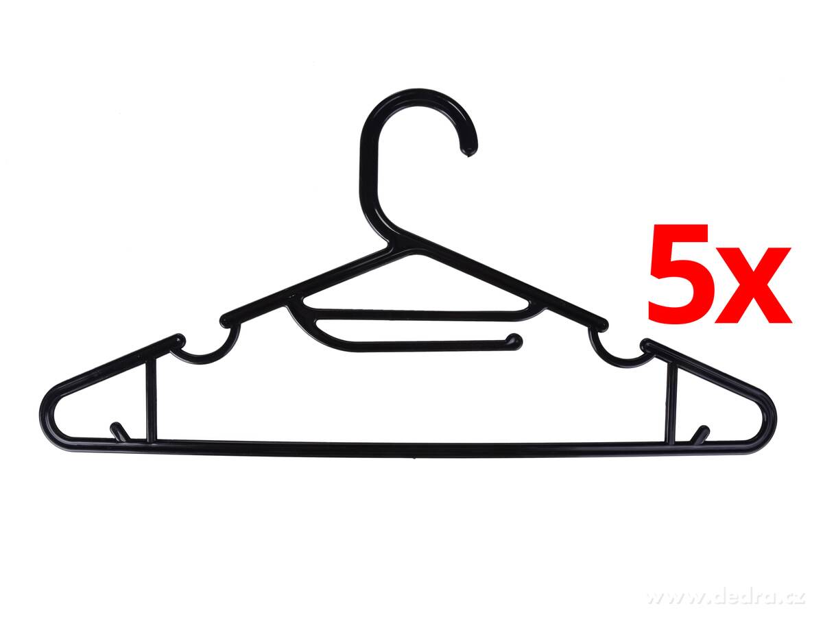 5 ks černé plastové ramínko