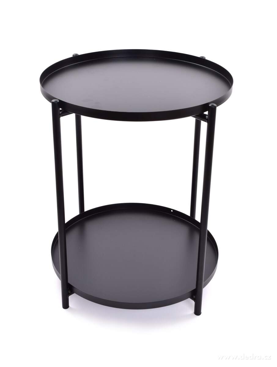 Kulatý kovový stolek, dvoupatrový – náhled 2 | Grand Móda