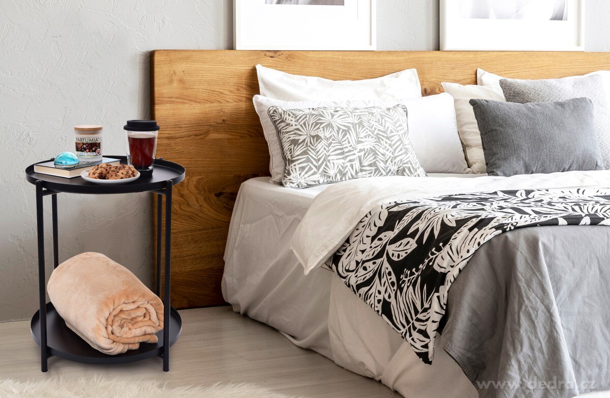 Kulatý kovový stolek, dvoupatrový – náhled 4 | Grand Móda