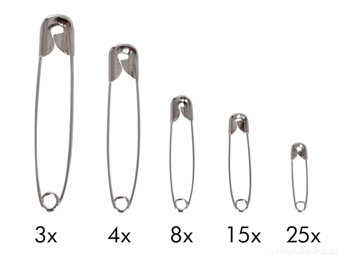 PRAKTIK, Sada 55 ks zavíracích špendlíků, 5 velikostí, ocelové | Šicí a pletací potřeby | Grand Móda