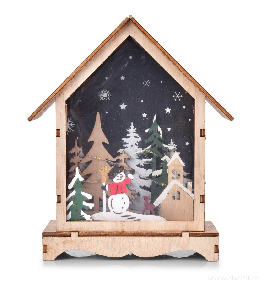 16 cm svítící LED domek uvnitř s lesním zátiším – náhled 3 | Grand Móda