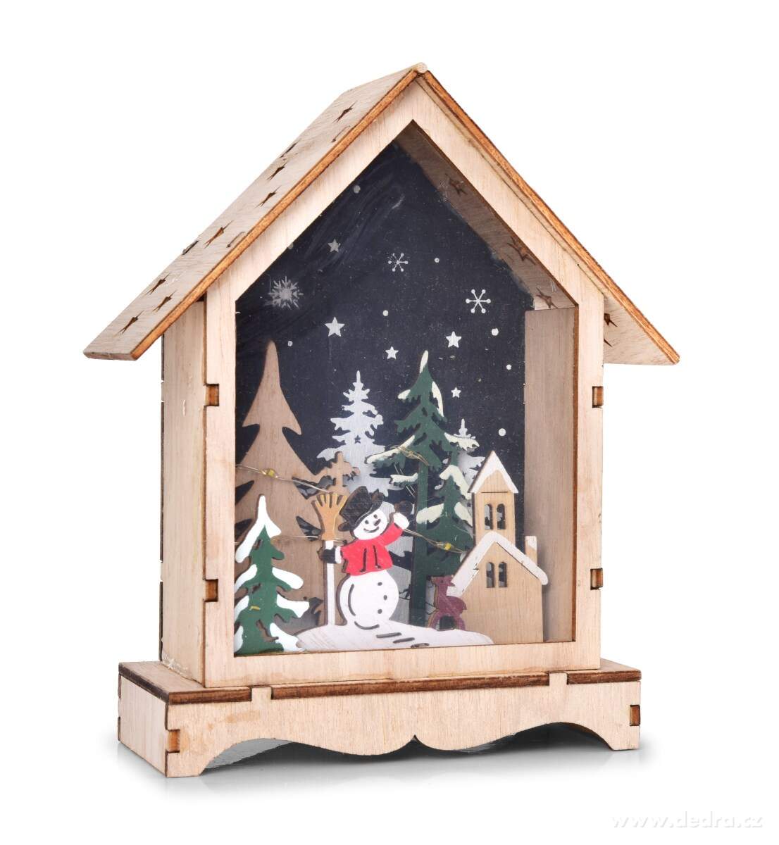 16 cm svítící LED domek uvnitř s lesním zátiším – náhled 5 | Grand Móda