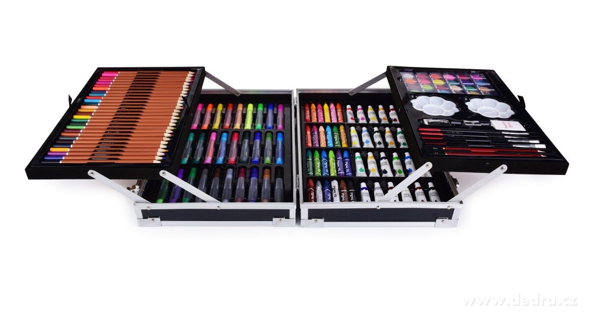 ART, Velký rozkládací kufřík, 142dílná sada uměleckých potřeb, 4 patra plná kreativity | Školní potřeby ÔťĆ´ŞĆ | Grand Móda