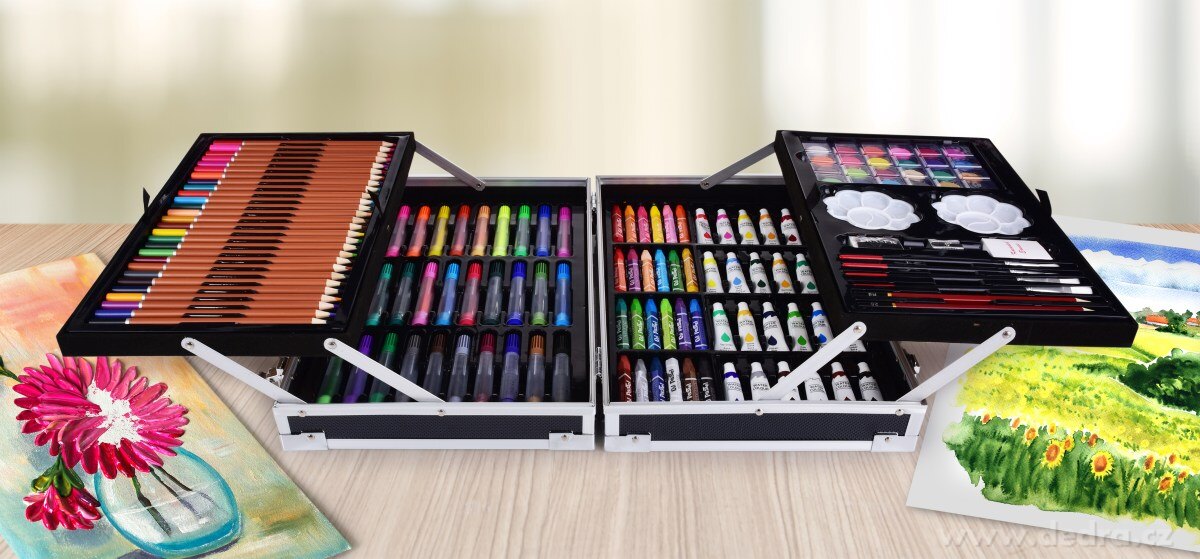 ART, Velký rozkládací kufřík, 142dílná sada uměleckých potřeb, 4 patra plná kreativity – náhled 4 | Grand Móda