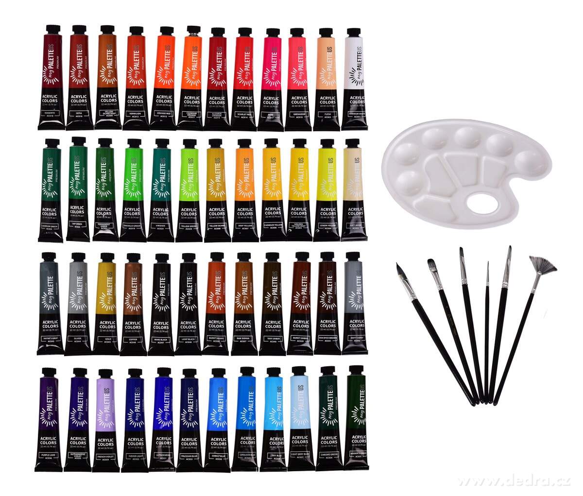 ART, 48 ks exkluzivní sada akrylových barev s příslušenstvím, vodou ředitelné, netoxické, rychleschnoucí | Školní potřeby ÔťĆ´ŞĆ | Grand Móda