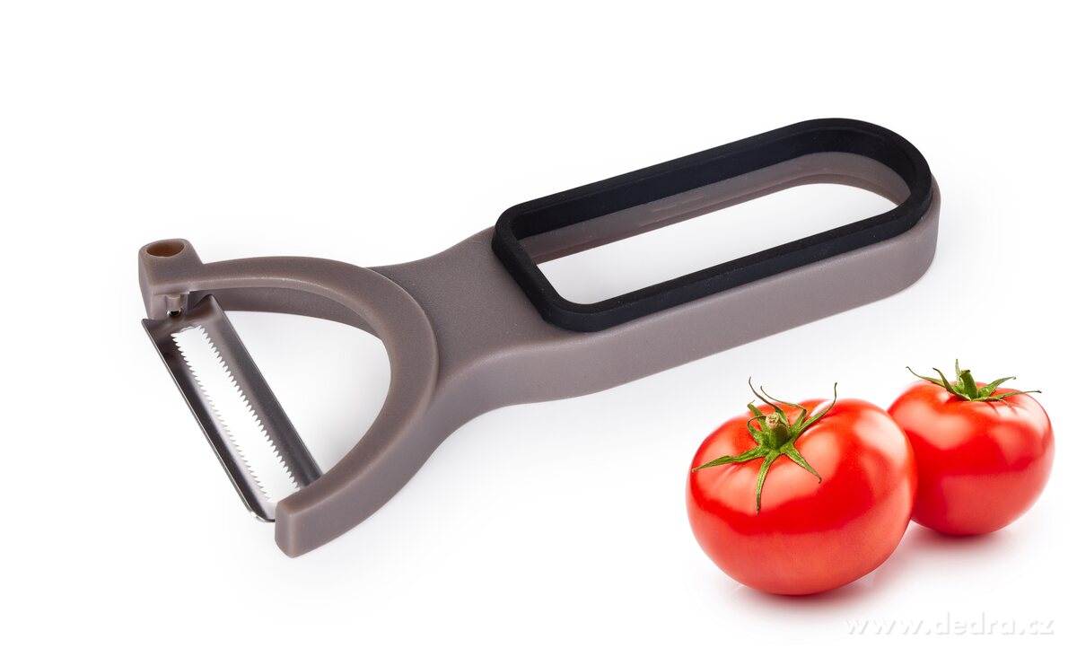 GOURMET, kuchyňská škrabka, 5 cm, pilková čepel na měkké plody, protiskluzová rukojeť