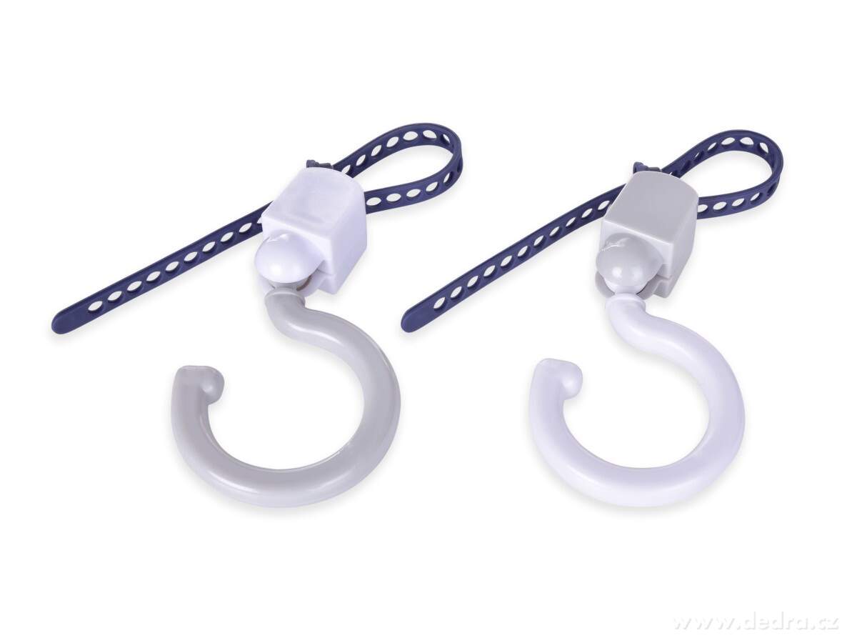 PRAKTIK, 2 ks otočný háček s nastavitelným páskem, na kočárek, skříň i šňůru | Vychytávky do koupelny | Grand Móda