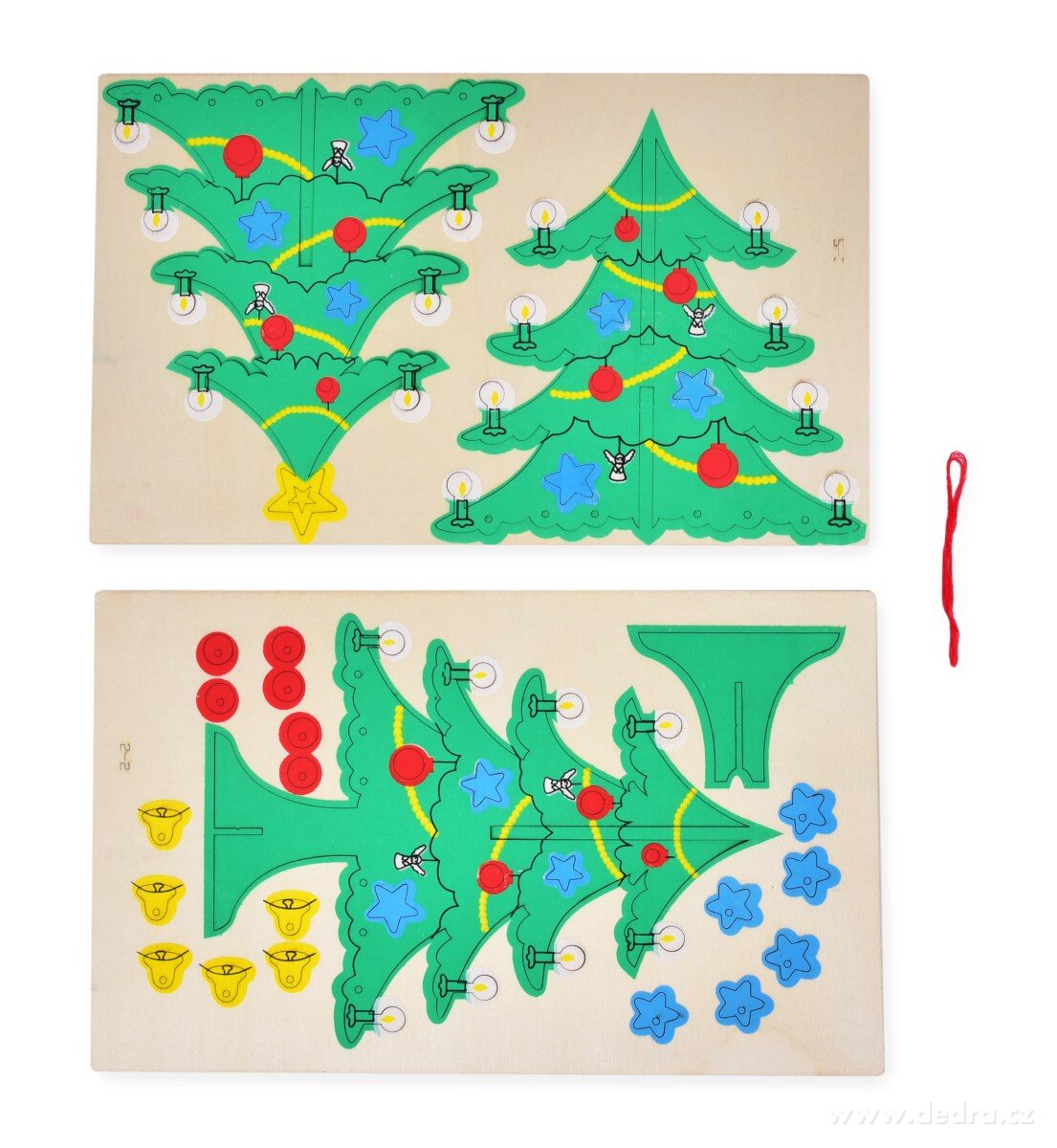 OZDOBENÝ VÁNOČNÍ STROMEK, skládací dřevěná stavebnice, 26 cm – náhled 4 | Grand Móda