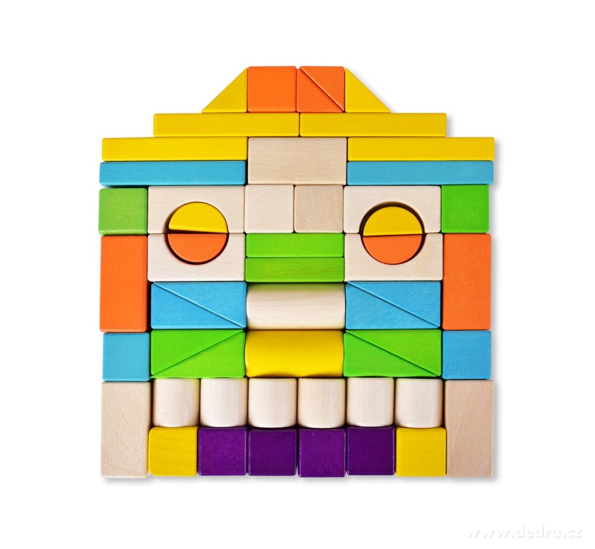 54 ks barevných dřevěných bukových kostek – náhled 4 | Grand Móda