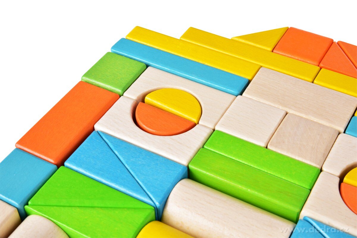 54 ks barevných dřevěných bukových kostek – náhled 5 | Grand Móda