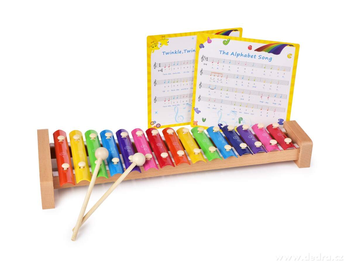 Dětský dřevěný XYLOFON s 15 tóny