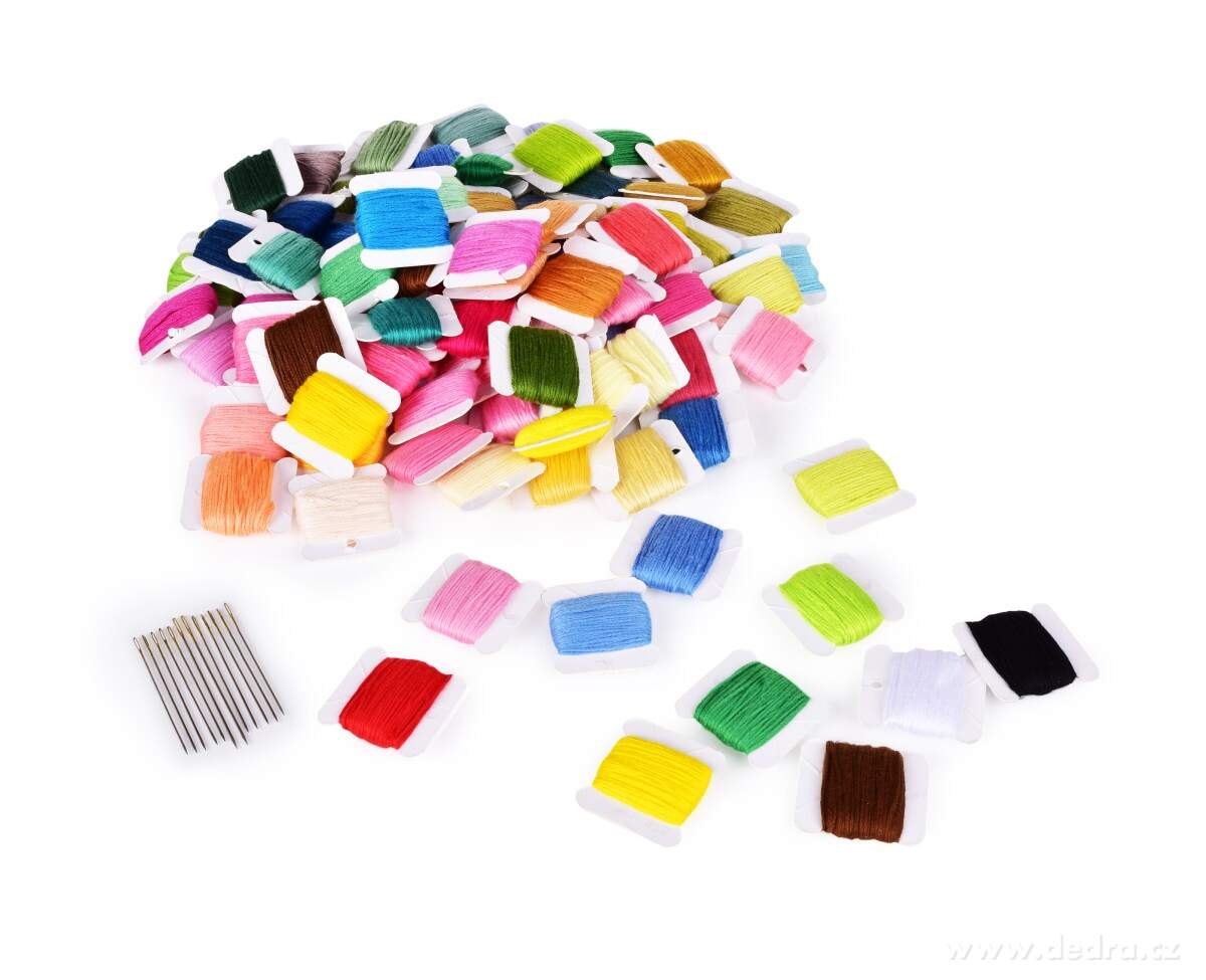110 KS sada silných vyšívacích bavlnek & jehel – náhled 4 | Grand Móda