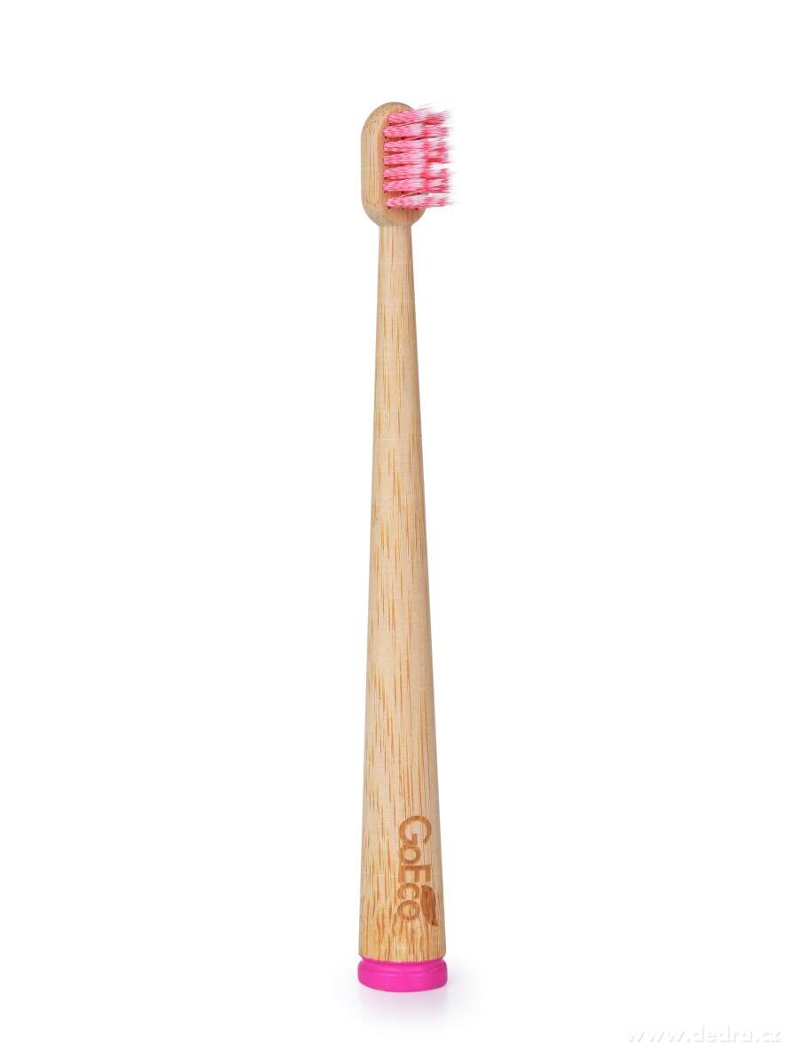 GoEco® BAMBOO, dětský zubní kartáček, z bambusu, extra měkké štětinky, růžový | Manuální kartáčky | Grand Móda