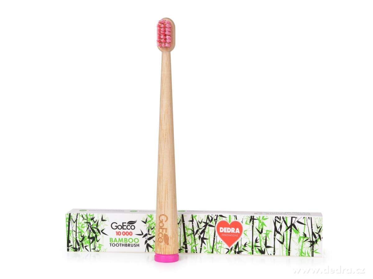 GoEco® BAMBOO, dětský zubní kartáček, z bambusu, extra měkké štětinky, růžový – náhled 2 | Grand Móda