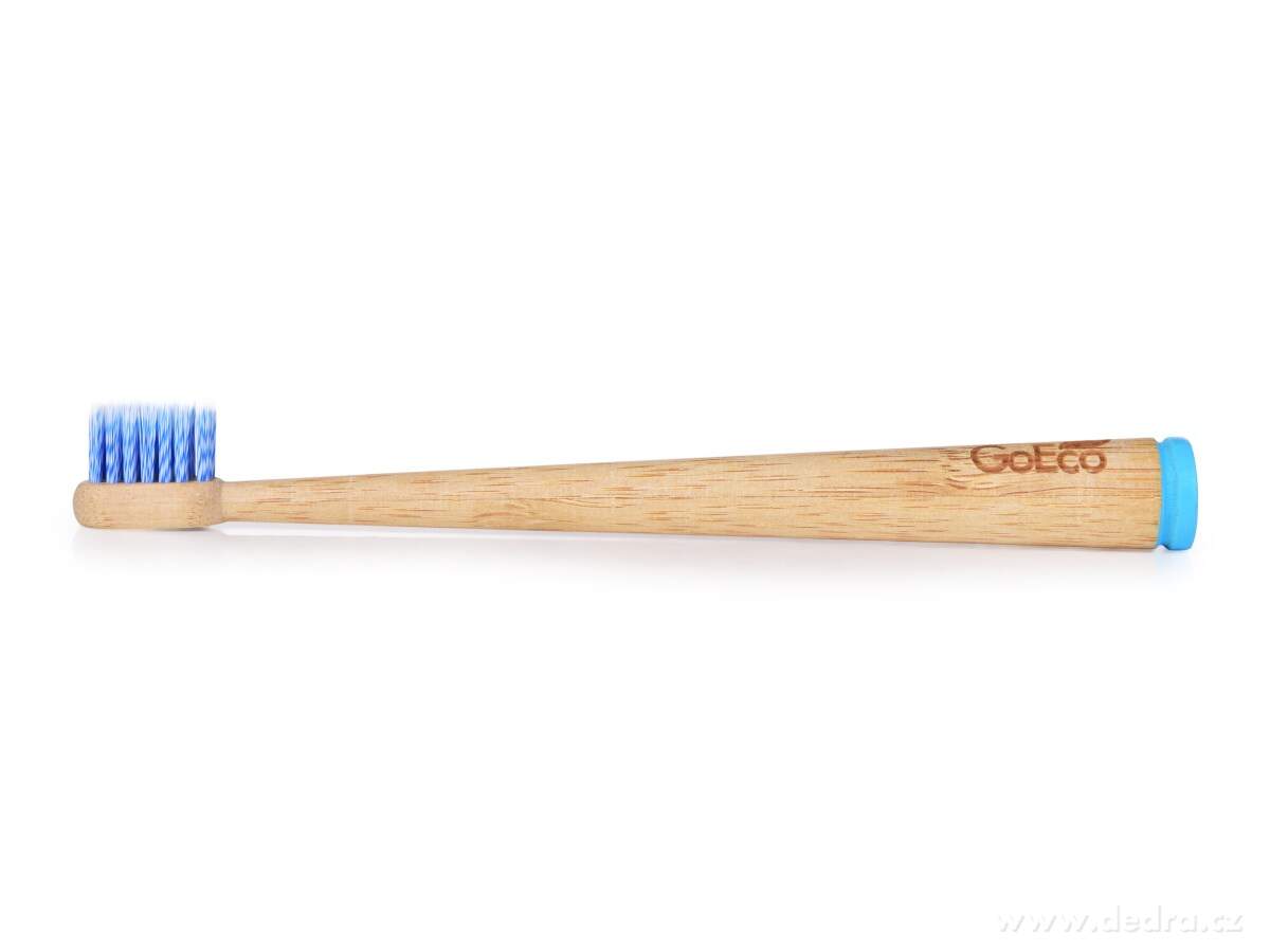 GoEco® BAMBOO, dětský zubní kartáček, z bambusu, extra měkké štětinky, modrý – náhled 6 | Grand Móda