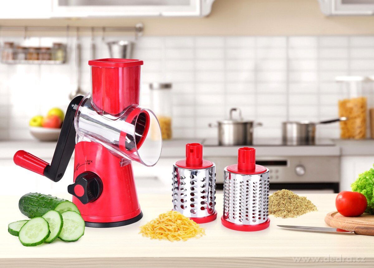 GOLEM, multifunkční struhadlo a kráječ 3v1, S výměnnými nástavci a vakuovou přísavkou – náhled 3 | Grand Móda