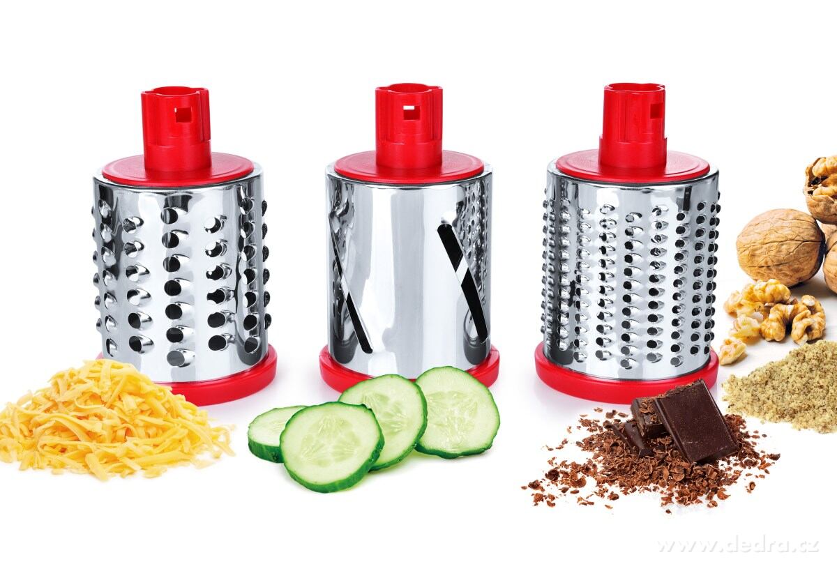 GOLEM, multifunkční struhadlo a kráječ 3v1, S výměnnými nástavci a vakuovou přísavkou – náhled 4 | Grand Móda