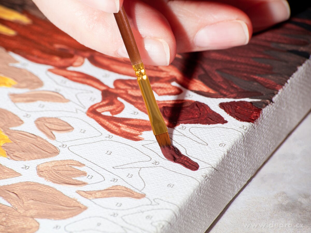 ART, 6 ks umělecké ploché štětce, dřevěná rukojeť & zlaté syntetické štětiny, pro všechny typy barev – náhled 3 | Grand Móda