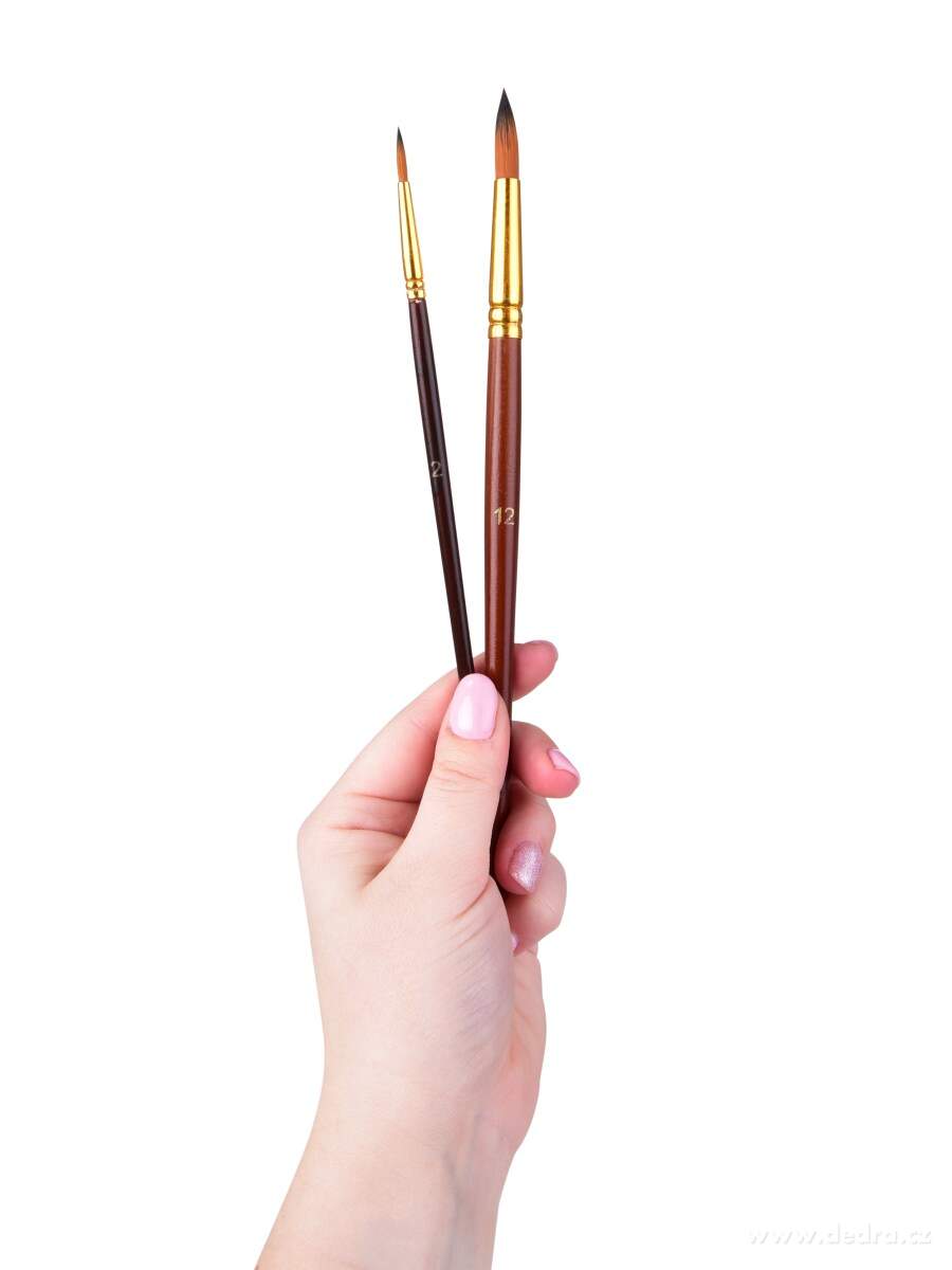 ART, 6 ks umělecké kulaté štětce, dřevěná rukojeť & zlaté syntetické štětiny, pro všechny typy barev – náhled 4 | Grand Móda