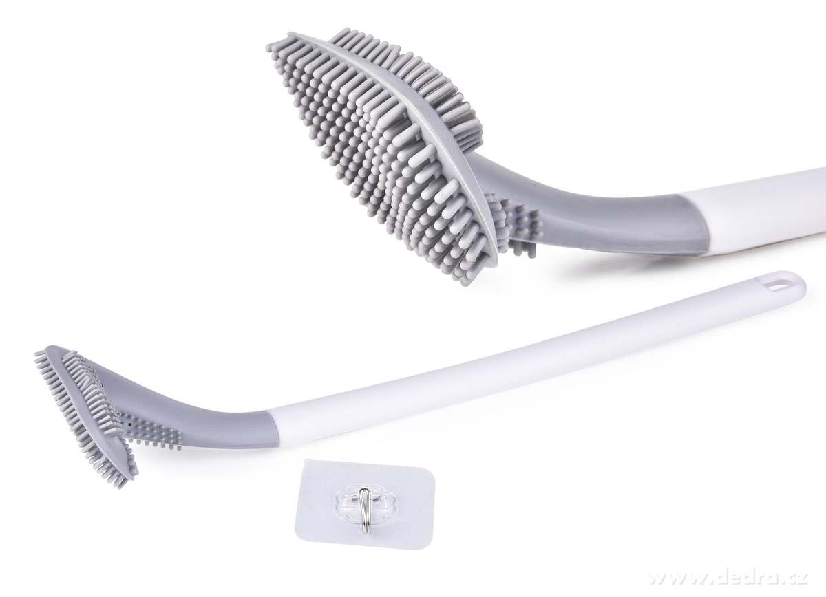 GoEco®, Doživotní WC kartáč 39 cm, tvar pro nepřístupná místa, silikonové štětiny | WC ítďtky | Grand Móda