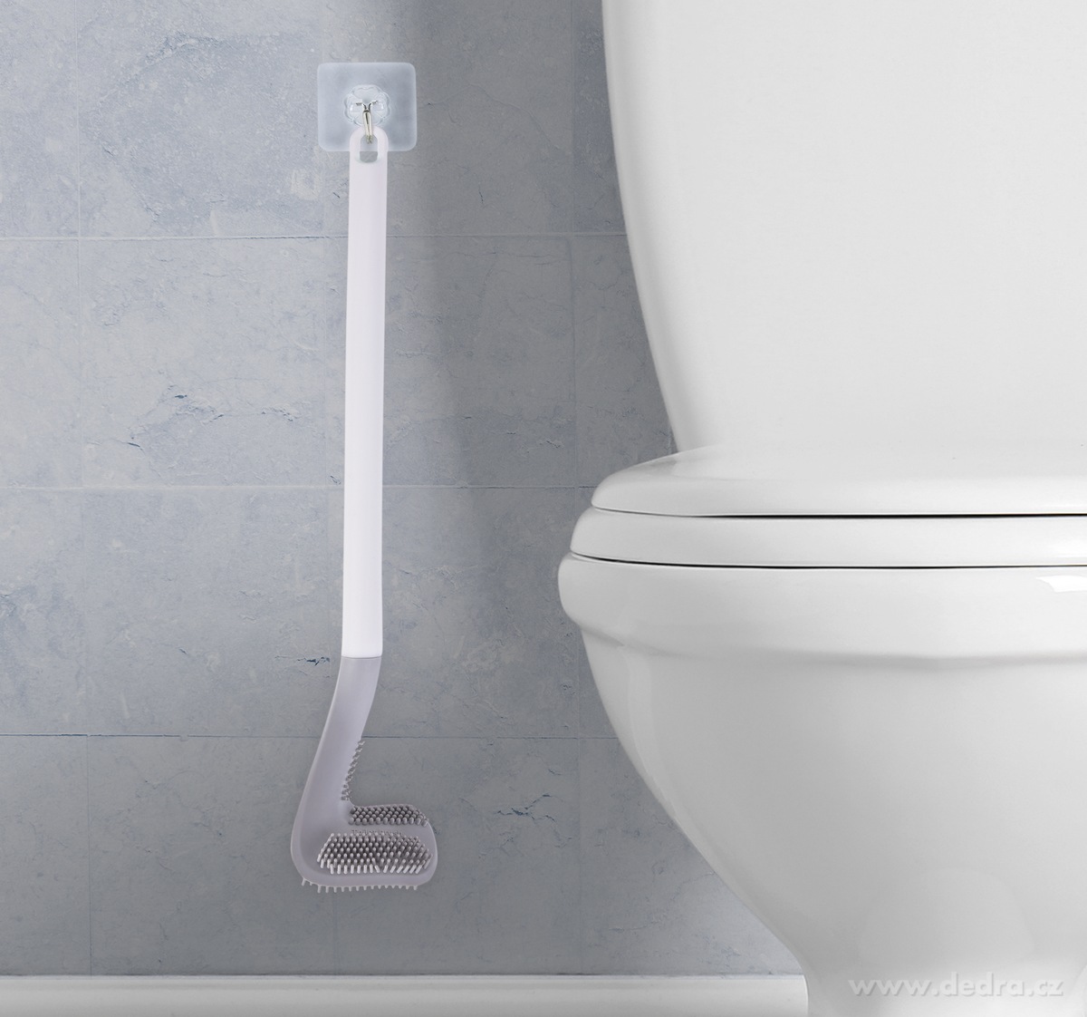 GoEco®, Doživotní WC kartáč 39 cm, tvar pro nepřístupná místa, silikonové štětiny – náhled 3 | Grand Móda