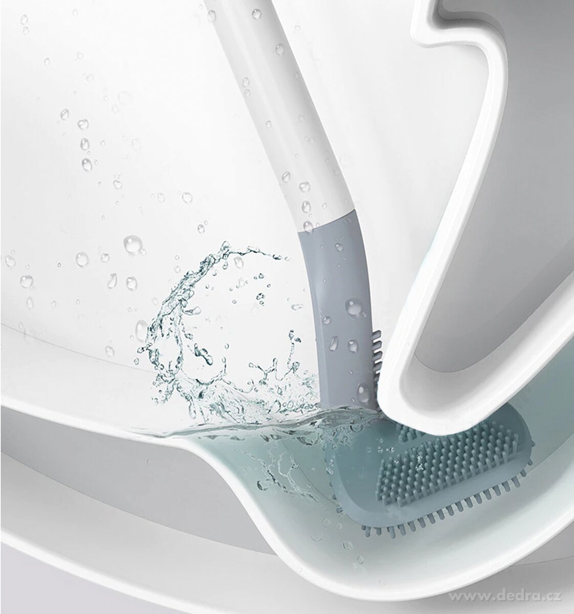 GoEco®, Doživotní WC kartáč 39 cm, tvar pro nepřístupná místa, silikonové štětiny – náhled 5 | Grand Móda