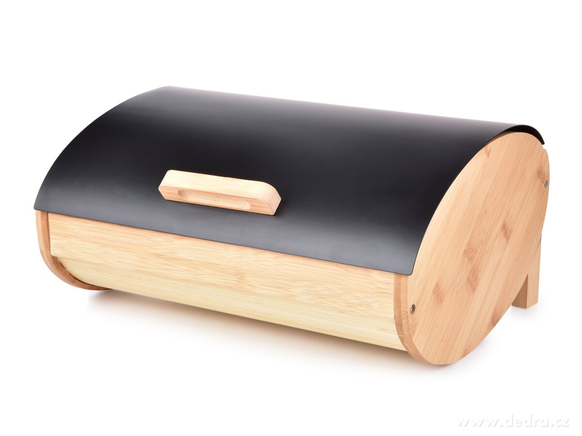 34 cm BAMBUSOVÝ CHLEBNÍK s kovovým odklápěcím víkem GoEco® – náhled 2 | Grand Móda
