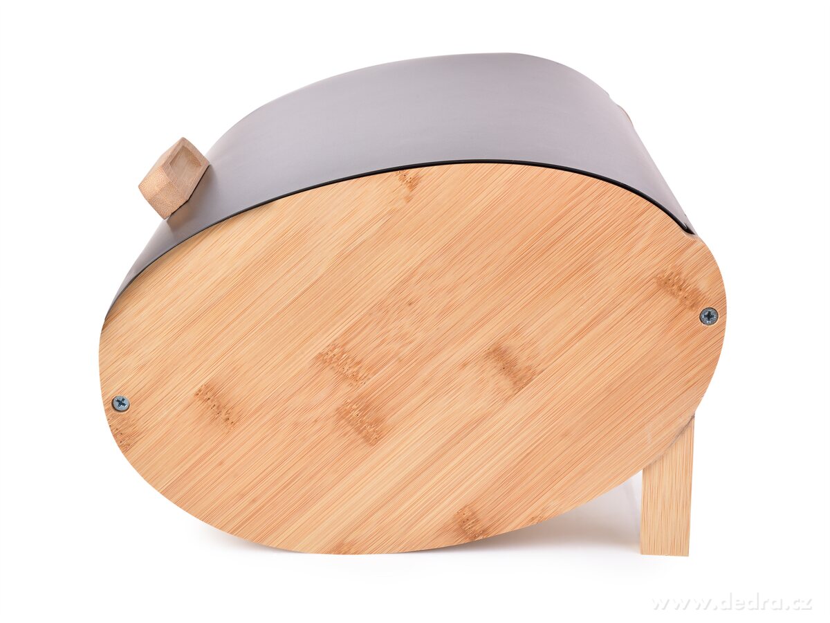 34 cm BAMBUSOVÝ CHLEBNÍK s kovovým odklápěcím víkem GoEco® – náhled 5 | Grand Móda