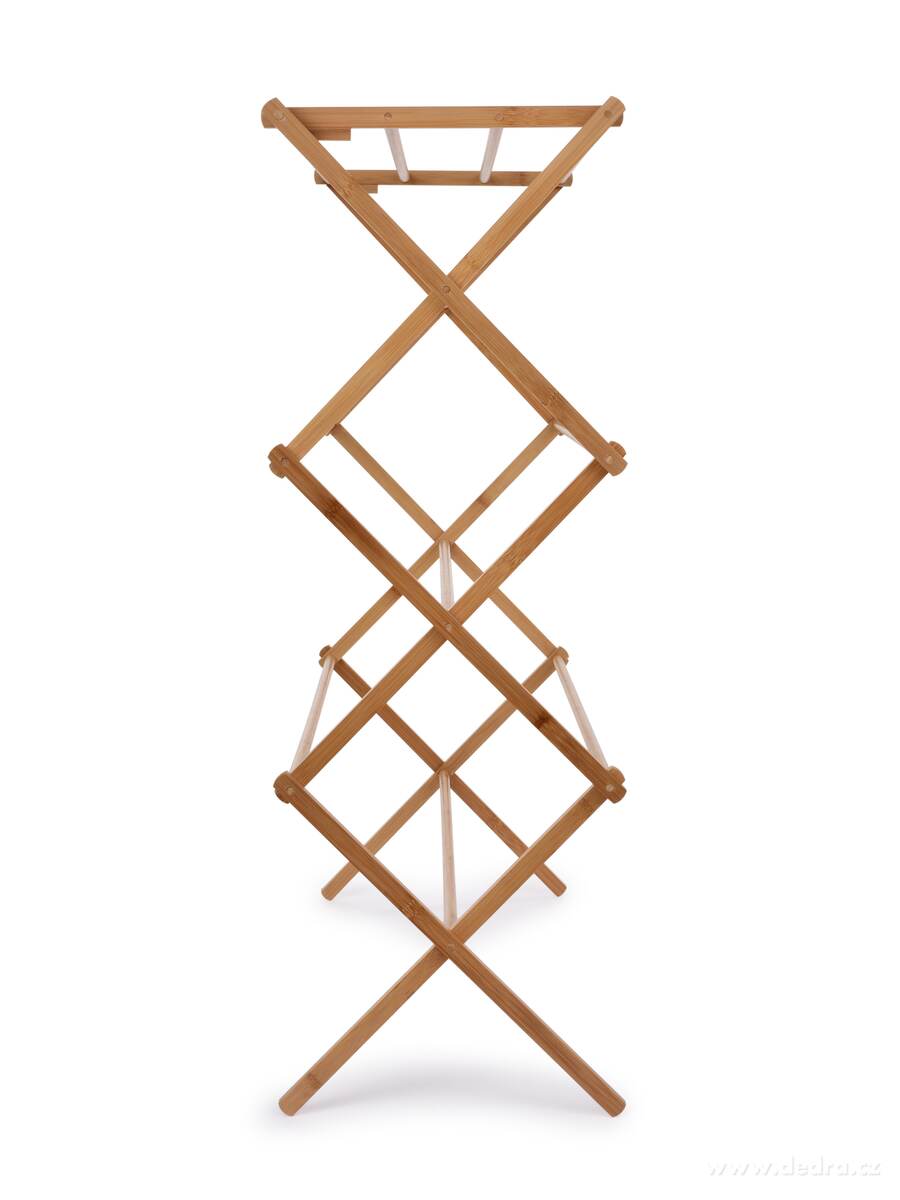 GoEco®, Bambusový vícepatrový skládací sušák na prádlo se silnými tyčemi, 105 cm – náhled 4 | Grand Móda