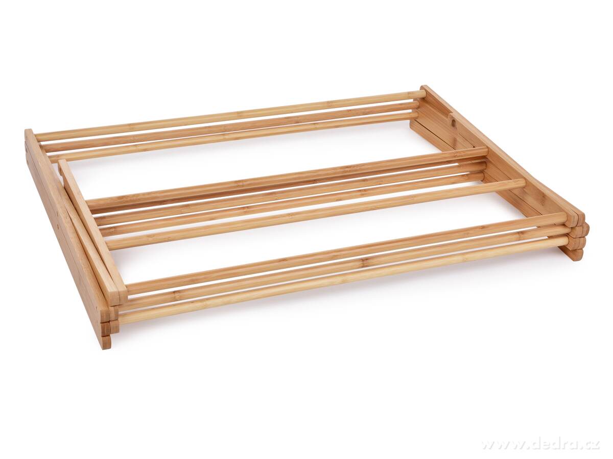 GoEco®, Bambusový vícepatrový skládací sušák na prádlo se silnými tyčemi, 105 cm – náhled 5 | Grand Móda