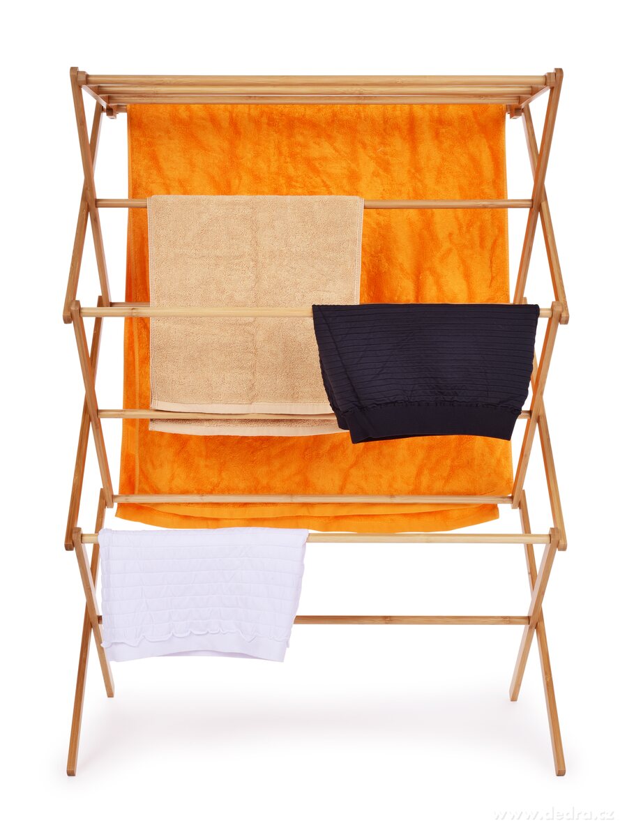 GoEco®, Bambusový vícepatrový skládací sušák na prádlo se silnými tyčemi, 105 cm – náhled 6 | Grand Móda