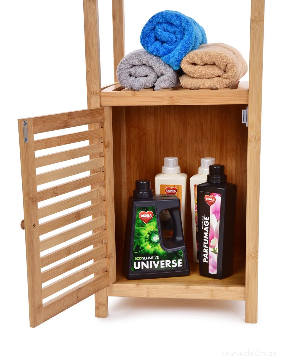 GoEco®, Bambusový regál s 1 policí a dvířky, 80 cm – náhled 6 | Grand Móda