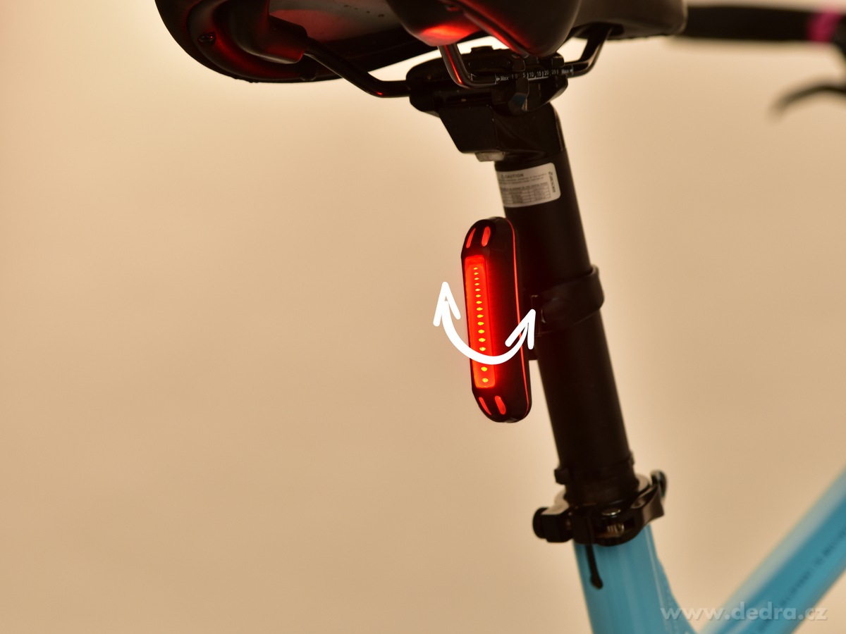 BIKE, Nabíjecí LED zadní světlo na kolo, USB, 6 režimů blikání, silný červený COB pásek – náhled 4 | Grand Móda